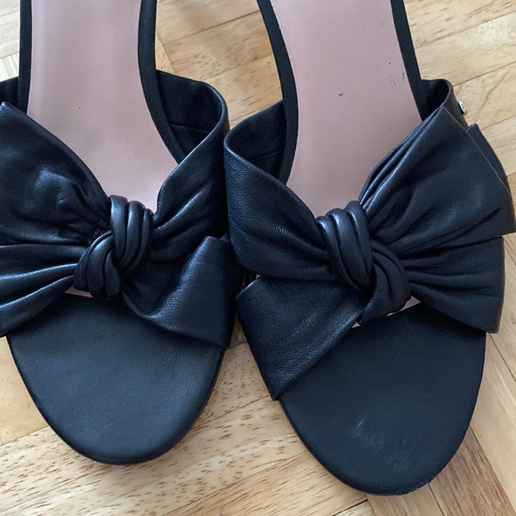 Kate spade leather heels sandals black size 38 - Picture 4 of 8